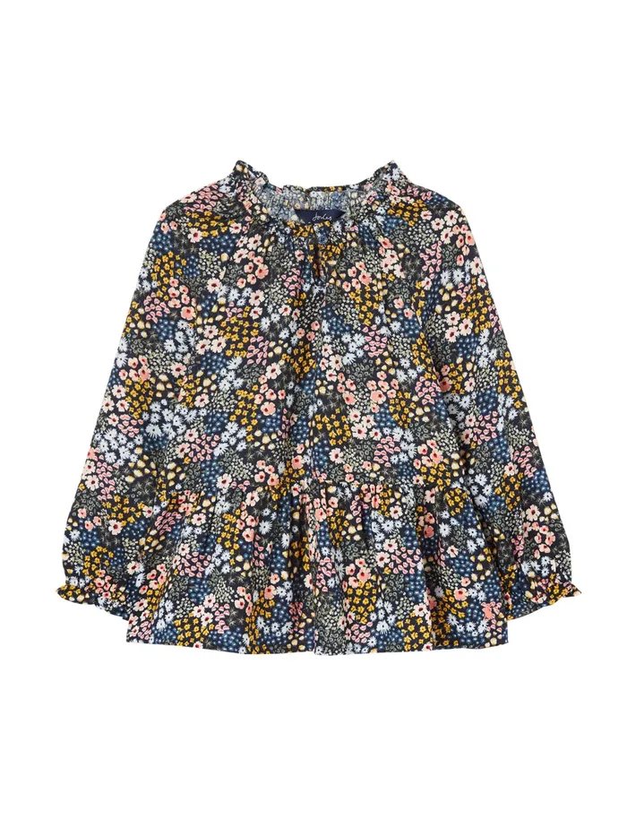 Joules Tops and Tshirts Blue Tilly Notch Neck Tiered Woven Top 212 Years 8211 Girls