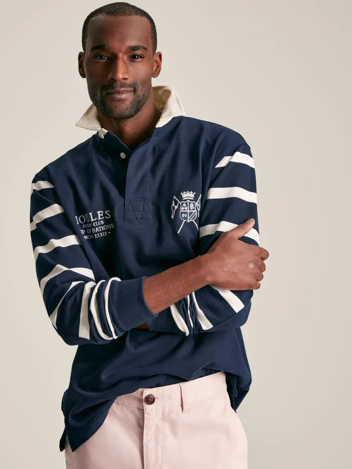 Joules Tops and Tshirts Navy Classic Rugby Shirt 8211 Men