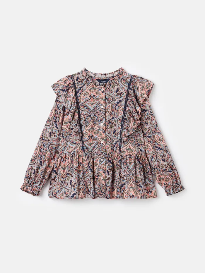 Joules Tops and Tshirts Pink Long Sleeve Paisley Blouse 8211 Girls