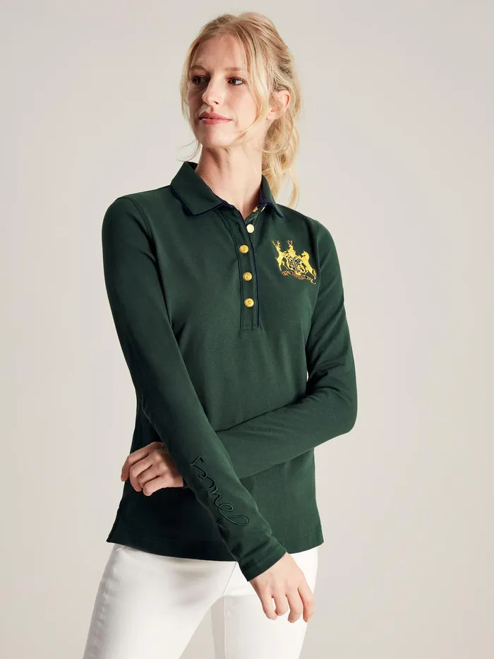 Joules Tops Green Long Sleeve Polo Shirt 8211 Women