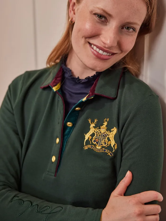 Joules Tops Green Long Sleeve Polo Shirt 8211 Women