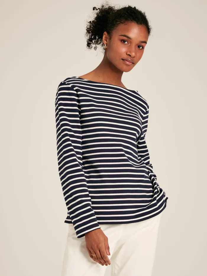 Joules Tops Navy Blue Stripe Boat Neck Breton Top 8211 Women