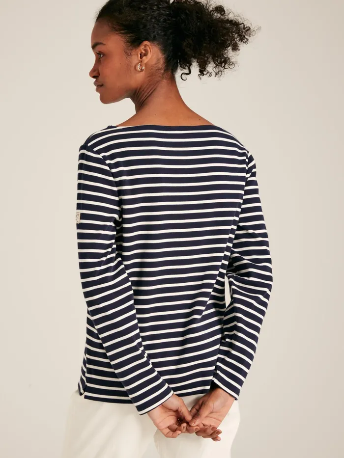Joules Tops Navy Blue Stripe Boat Neck Breton Top 8211 Women