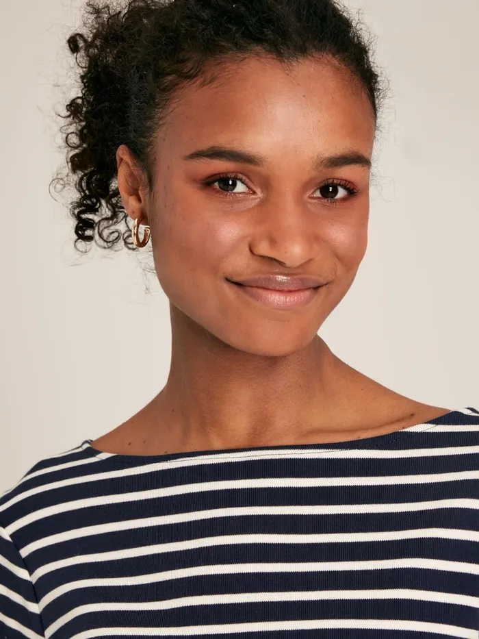 Joules Tops Navy Blue Stripe Boat Neck Breton Top 8211 Women
