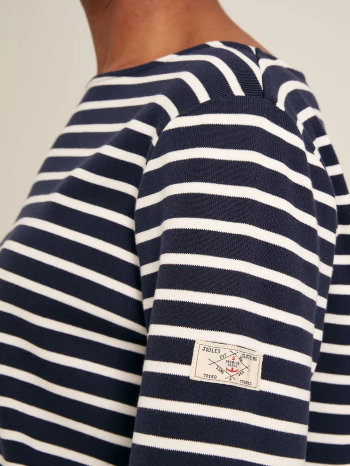Joules Tops Navy Blue Stripe Boat Neck Breton Top 8211 Women