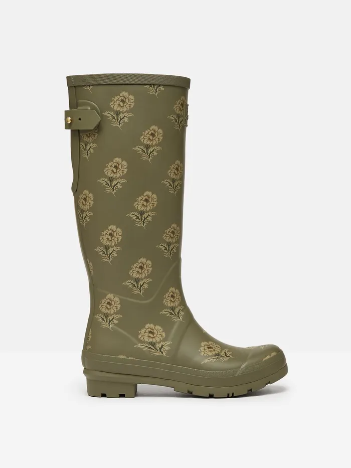 Joules Wellies Green Floral Adjustable Tall Wellies 8211 Women