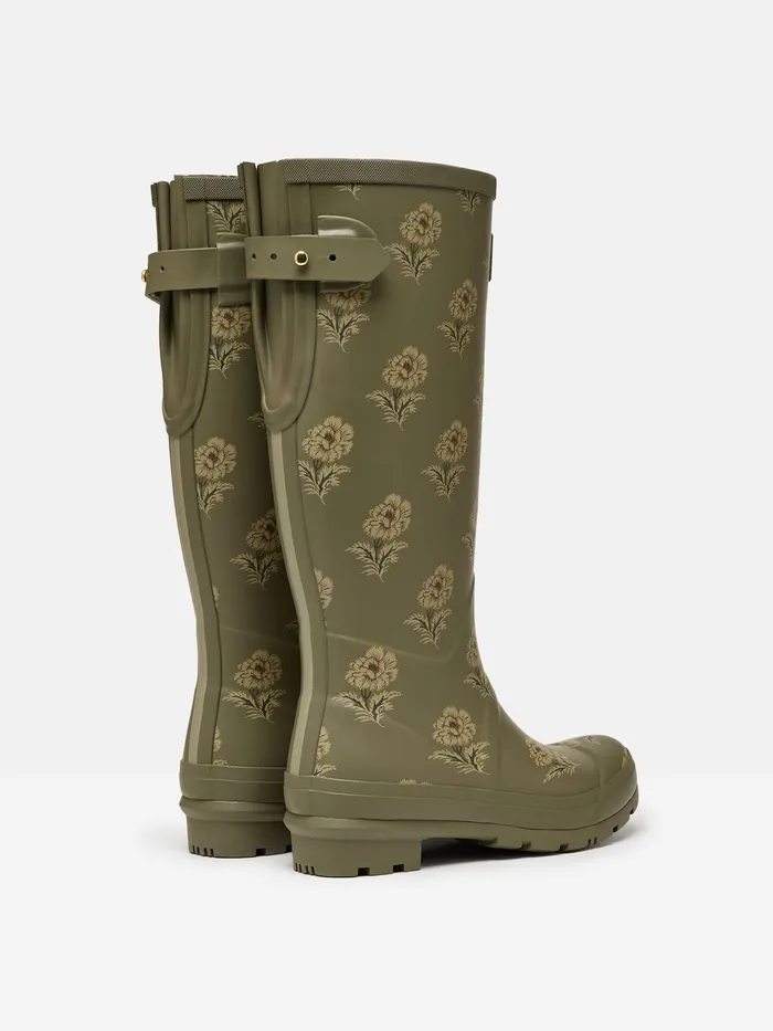 Joules Wellies Green Floral Adjustable Tall Wellies 8211 Women