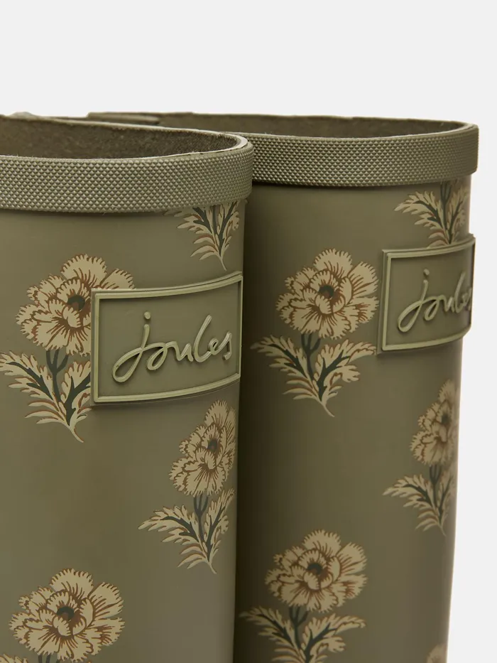 Joules Wellies Green Floral Adjustable Tall Wellies 8211 Women