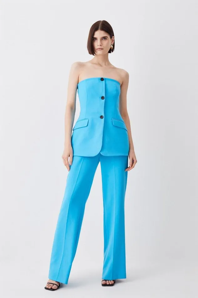 Jumpsuits Women Karen Millen Compact Stretch Tailored Button Bodice Jumpsuit Aqua Jumpsuits Women Karen Millen Compact Stretch Tailored Button Bodice Jumpsuit Aqua