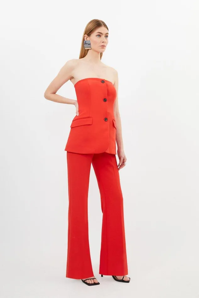 Jumpsuits Women Karen Millen Compact Stretch Tailored Button Bodice Jumpsuit Red Jumpsuits Women Karen Millen Compact Stretch Tailored Button Bodice Jumpsuit Red