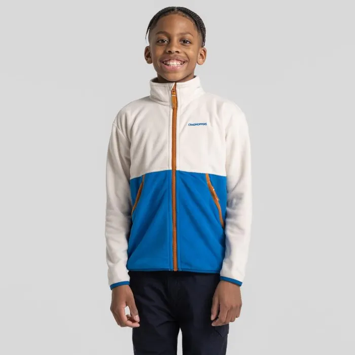 Kids Full Zip Fleece Craghoppers Kid039s Valo Jacket Ecru Titan Blue Kids Full Zip Fleece Craghoppers Kid039s Valo Jacket Ecru Titan Blue