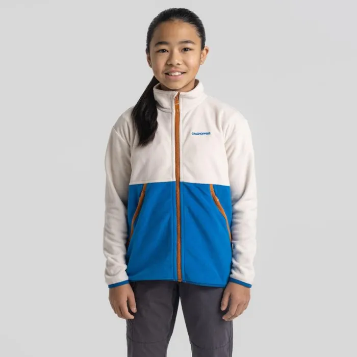 Kids Full Zip Fleece Craghoppers Kid039s Valo Jacket Ecru Titan Blue Kids Full Zip Fleece Craghoppers Kid039s Valo Jacket Ecru Titan Blue