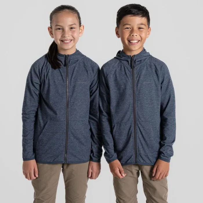Kids Hoodies Craghoppers Kid039s Nosilife Frey Hooded Jacket Blue Navy Marl