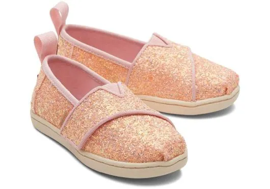 Kids KidsTiny Alpargata Pink Glitter Toddler Shoe Pink Glitter TOMS Alpargatas Kids KidsTiny Alpargata Pink Glitter Toddler Shoe Pink Glitter TOMS Alpargatas
