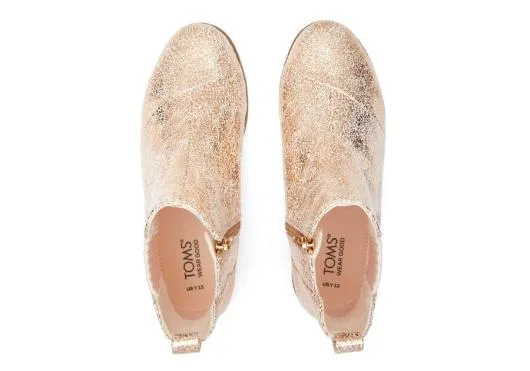Kids KidsYouth Charlie Gold Foil Kids Boot Gold Foil TOMS Boots and Booties