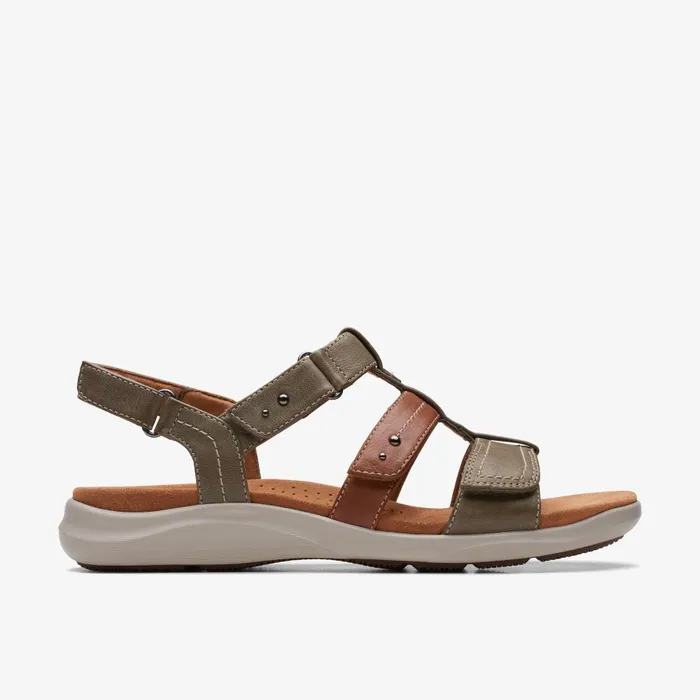 Kitly Step Olive Combination Women Clarks Sandals and Flip Flops