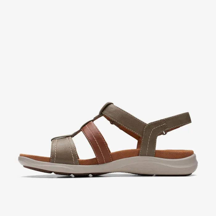 Kitly Step Olive Combination Women Clarks Sandals and Flip Flops