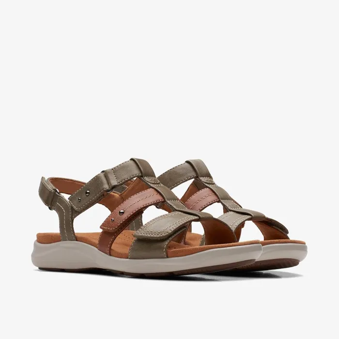 Kitly Step Olive Combination Women Clarks Sandals and Flip Flops