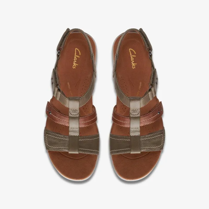 Kitly Step Olive Combination Women Clarks Sandals and Flip Flops