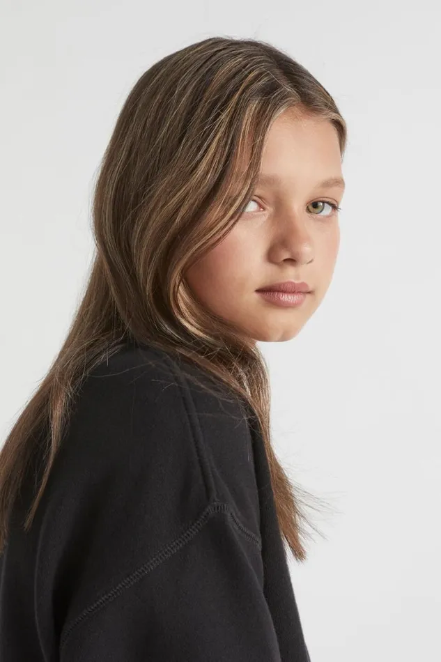 Knitwear and Sweaters Teen Girl Seed Heritage Core Relaxed Sweat Black