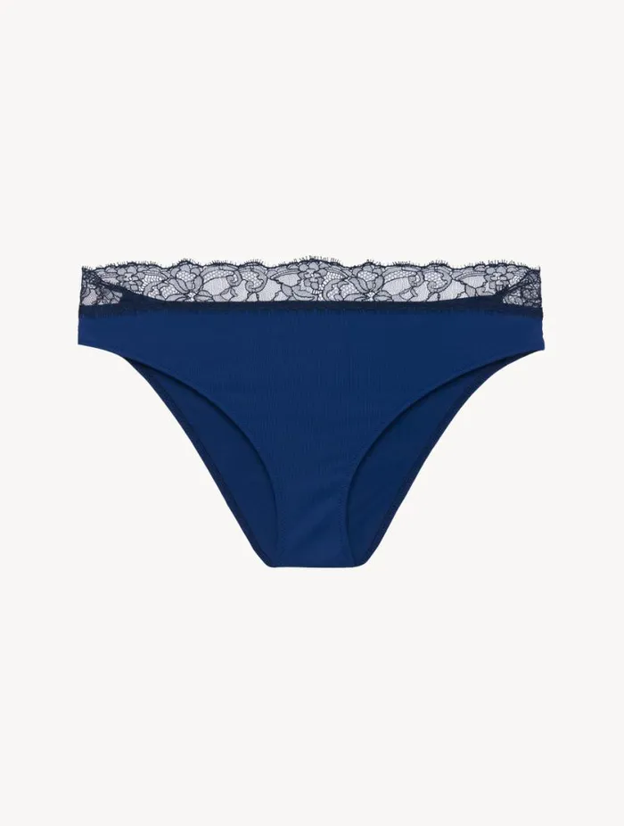Lace Medium Brief In Blue And Grey Lingerie La Perla Midrise