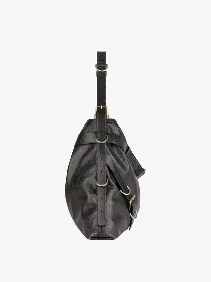 Large Voyou Boyfriend Bag In Aged Leather Black Women Givenchy Shoulder Bags