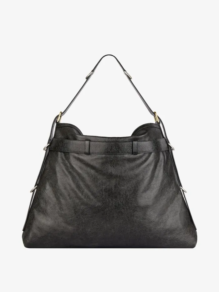 Large Voyou Boyfriend Bag In Aged Leather Black Women Givenchy Shoulder Bags