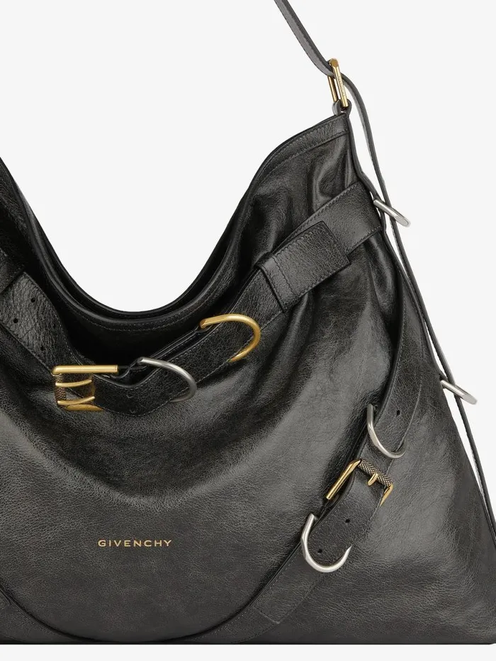 Large Voyou Boyfriend Bag In Aged Leather Black Women Givenchy Shoulder Bags