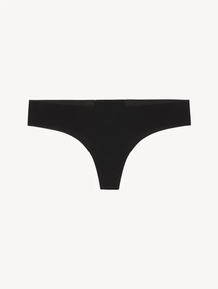 Lasercut Thong In Black Lingerie La Perla G String and Thong
