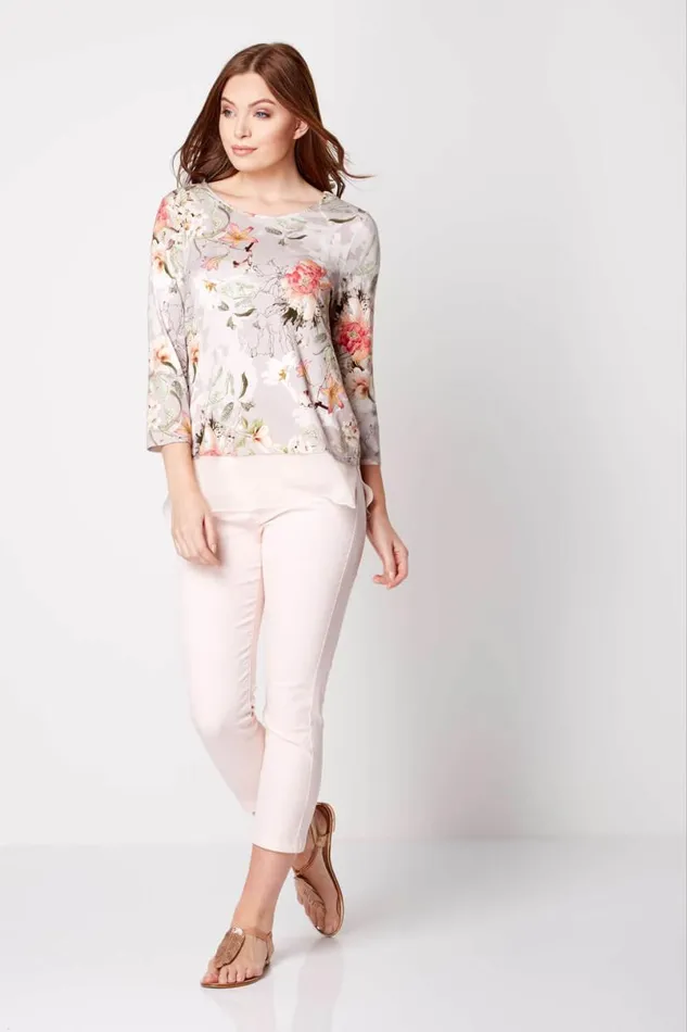 LightPink Cropped Jean Women Roman Trousers