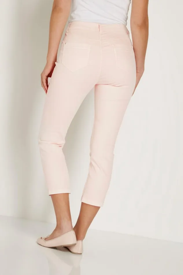 LightPink Cropped Jean Women Roman Trousers