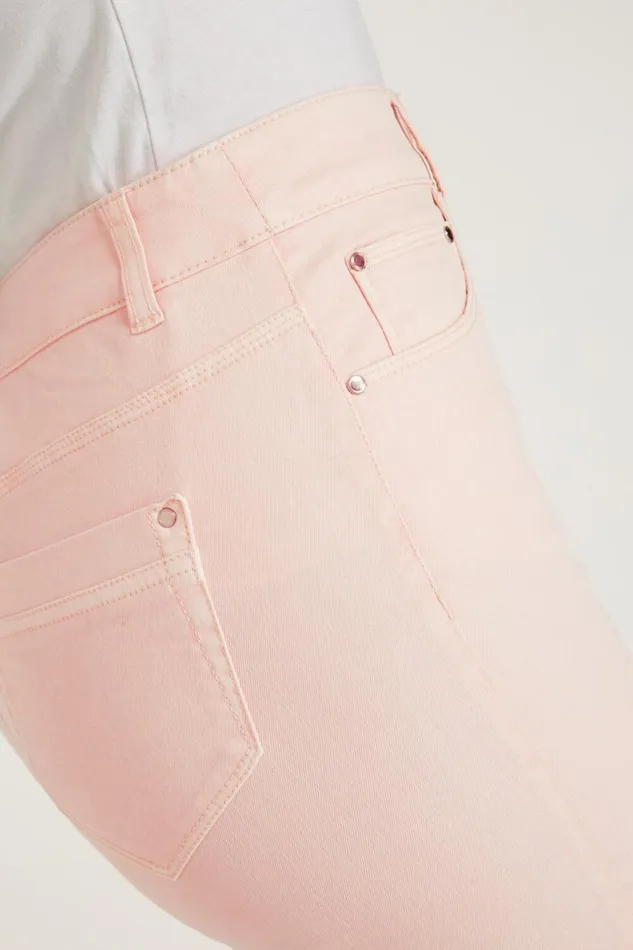 LightPink Cropped Jean Women Roman Trousers