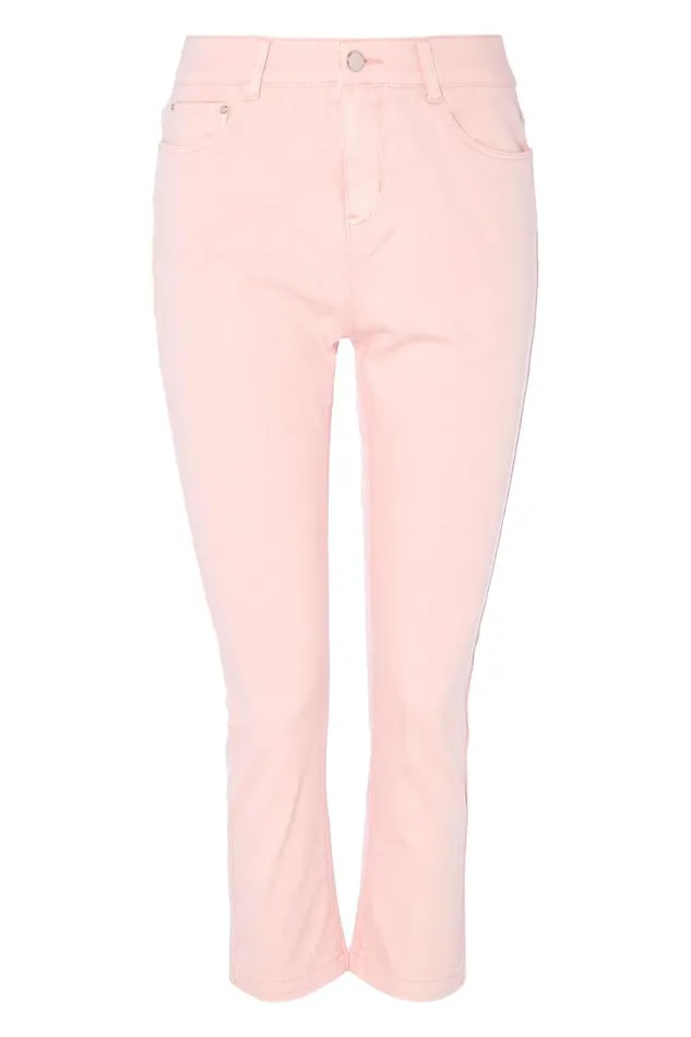 LightPink Cropped Jean Women Roman Trousers