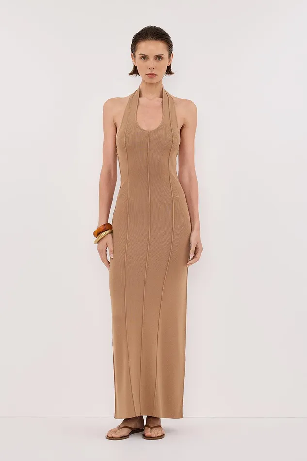 LISS TAN HALTER MAXI DRESS Women DISSH Maxi Dresses