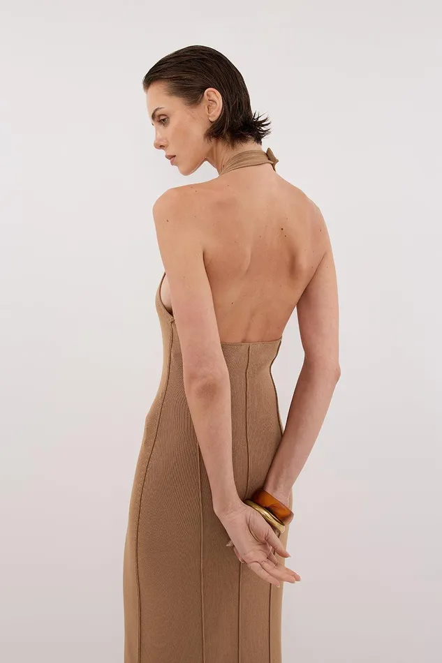 LISS TAN HALTER MAXI DRESS Women DISSH Maxi Dresses