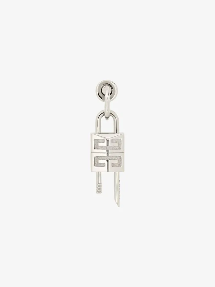Lock Earring In Metal Silvery Men Givenchy Jewelry