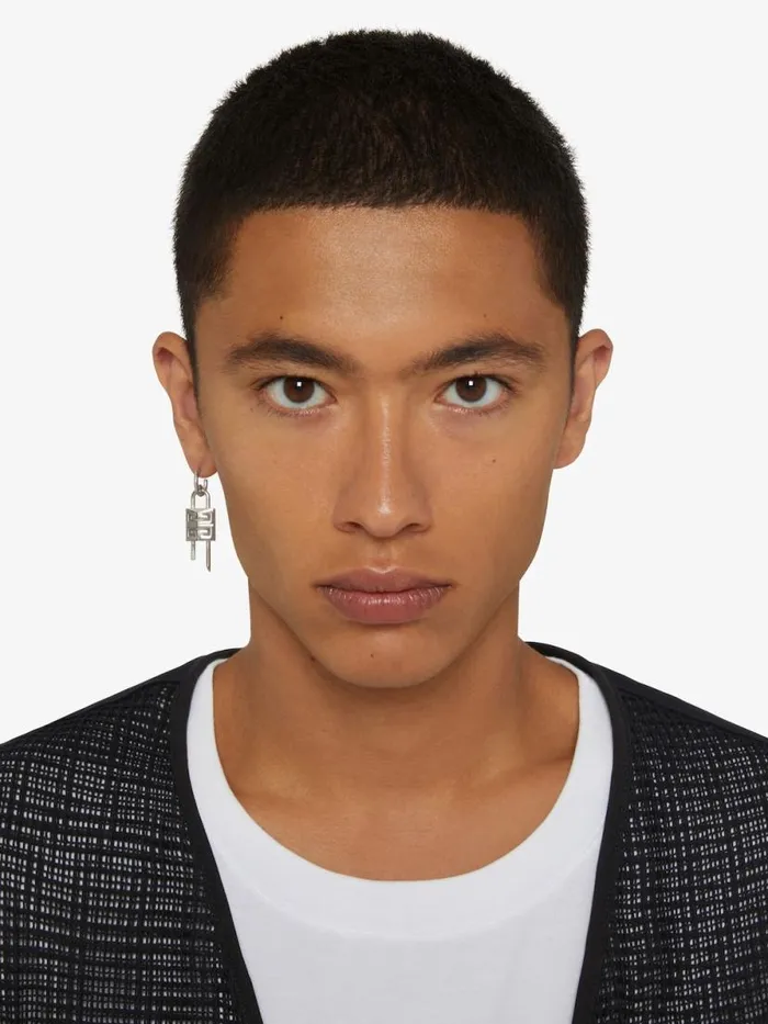 Lock Earring In Metal Silvery Men Givenchy Jewelry