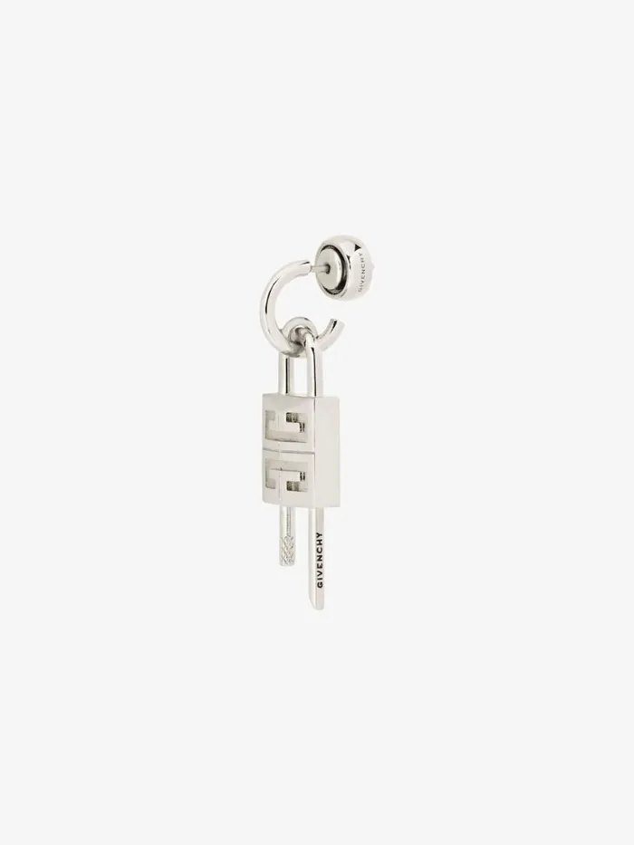 Lock Earring In Metal Silvery Men Givenchy Jewelry