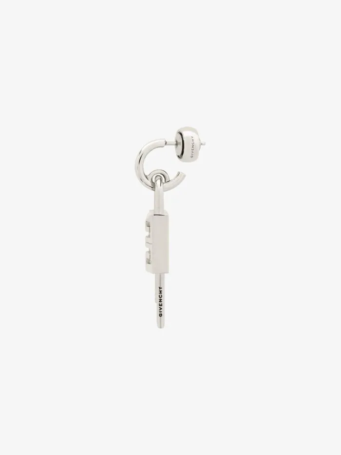 Lock Earring In Metal Silvery Men Givenchy Jewelry