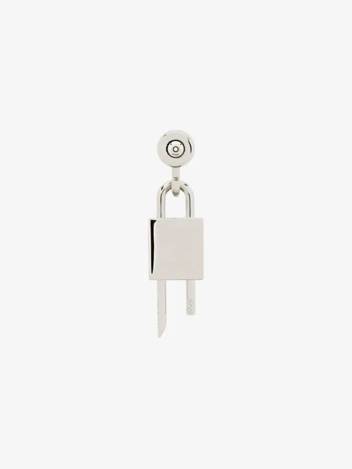 Lock Earring In Metal Silvery Men Givenchy Jewelry