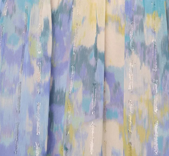 Long Dresses Womens Adrianna Papell Plus Size Watercolor Floral Print Gown With Off The Shoulder Neckline In Blue Multi