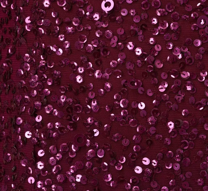 Long Dresses Womens Adrianna Papell Scoop Back Sequin Gown With Three Quarter Sleeves In Cabernet