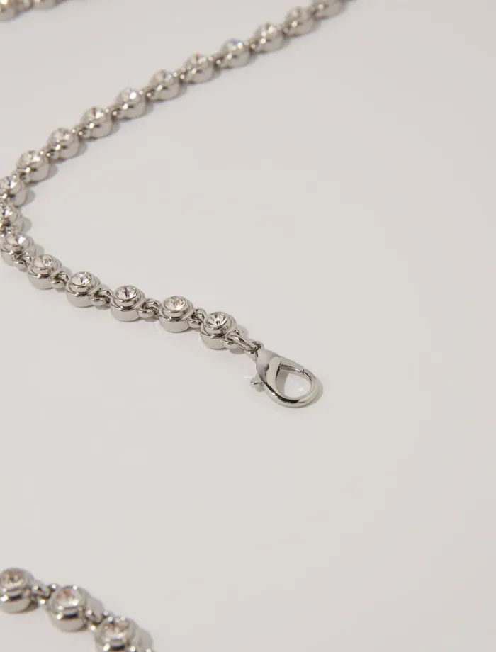 Maje Belts Womens Chain And Rhinestone Belt Silver