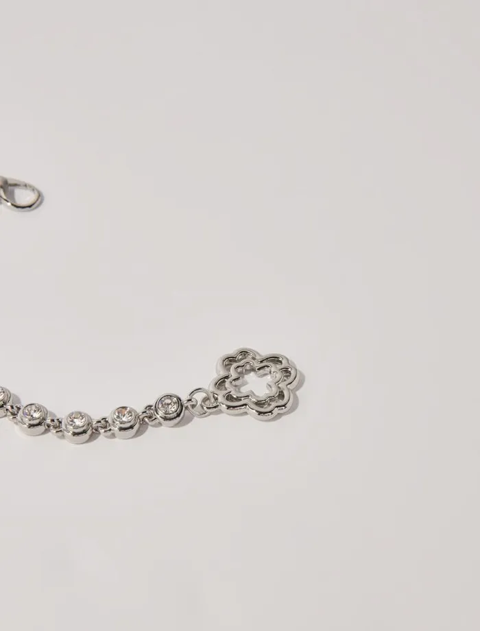 Maje Belts Womens Chain And Rhinestone Belt Silver