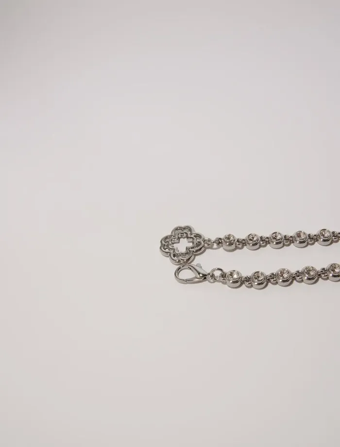 Maje Belts Womens Chain And Rhinestone Belt Silver