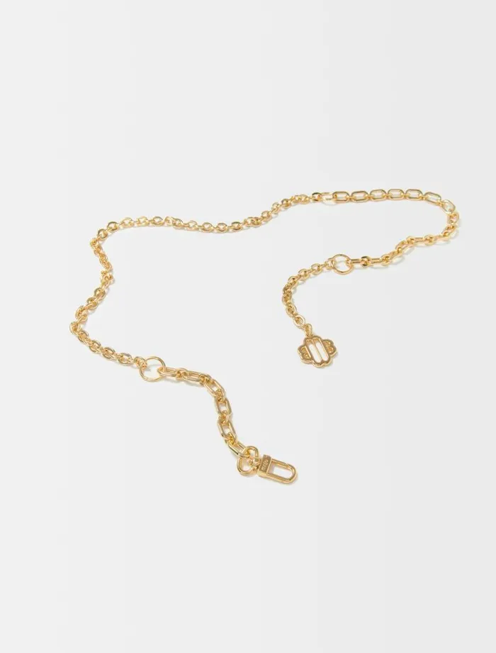 Maje Belts Womens Clover Logo Chain Belt Gold Maje Belts Womens Clover Logo Chain Belt Gold