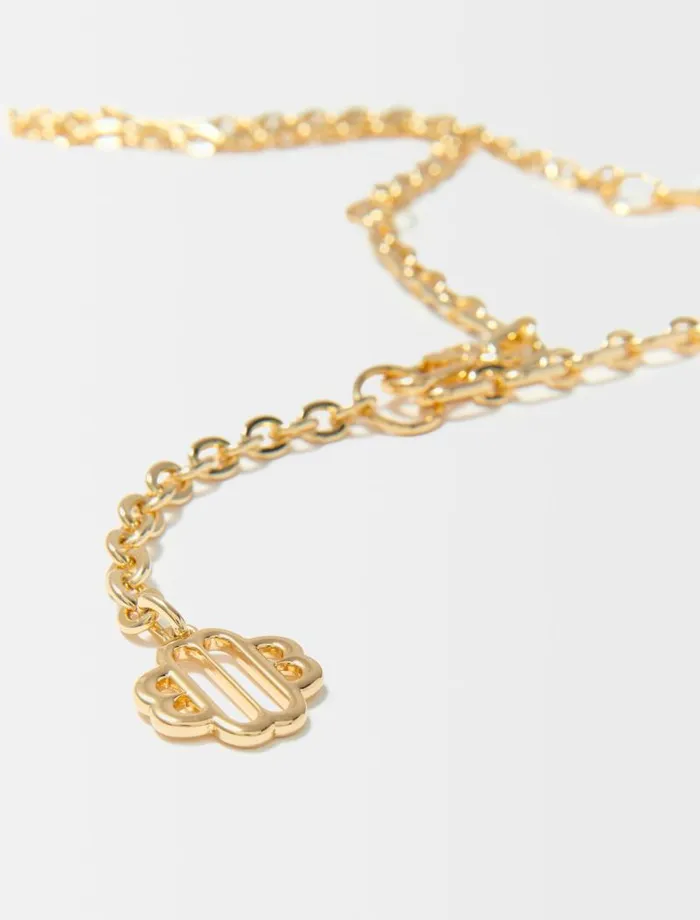 Maje Belts Womens Clover Logo Chain Belt Gold Maje Belts Womens Clover Logo Chain Belt Gold