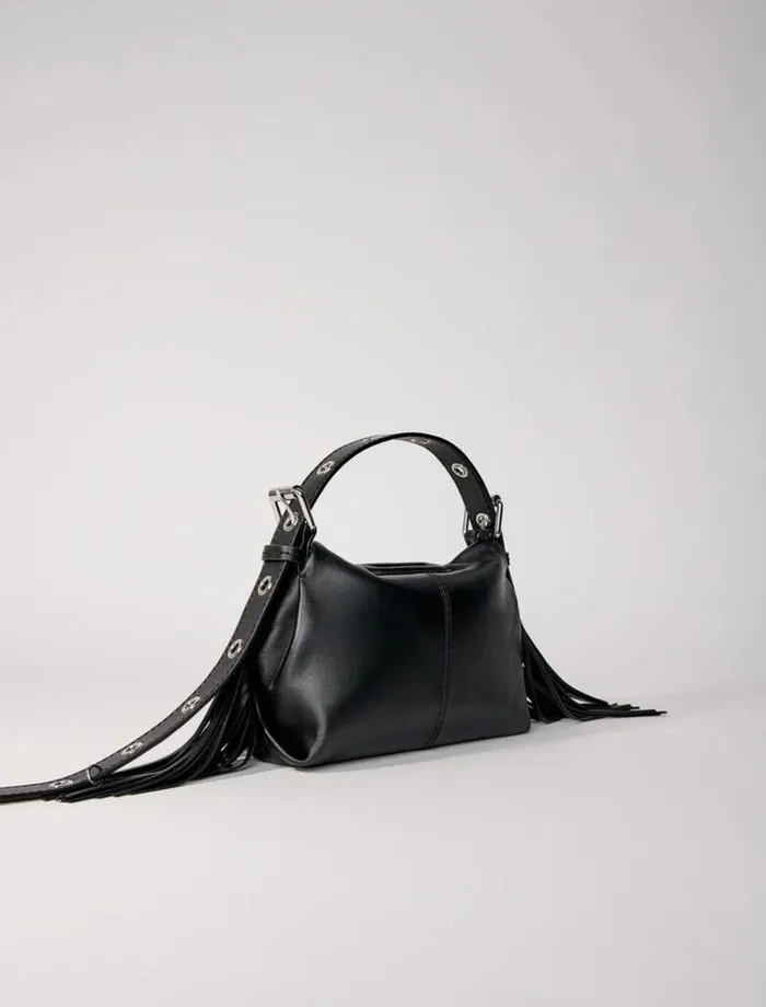 Maje Mini Bags Womens Smooth Leather Mini Miss M Bag Black