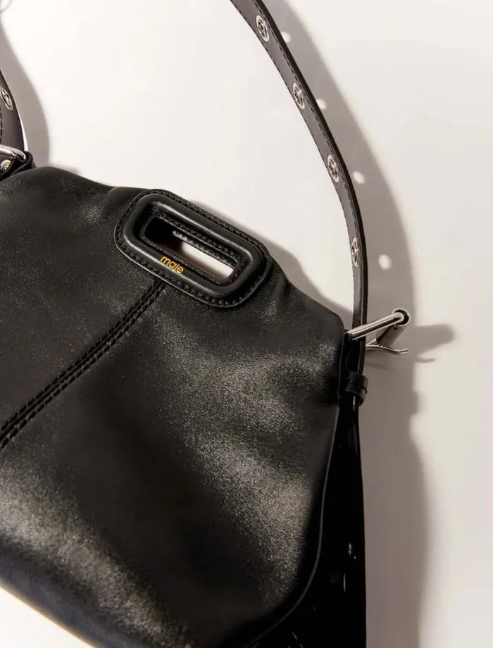 Maje Mini Bags Womens Smooth Leather Mini Miss M Bag Black