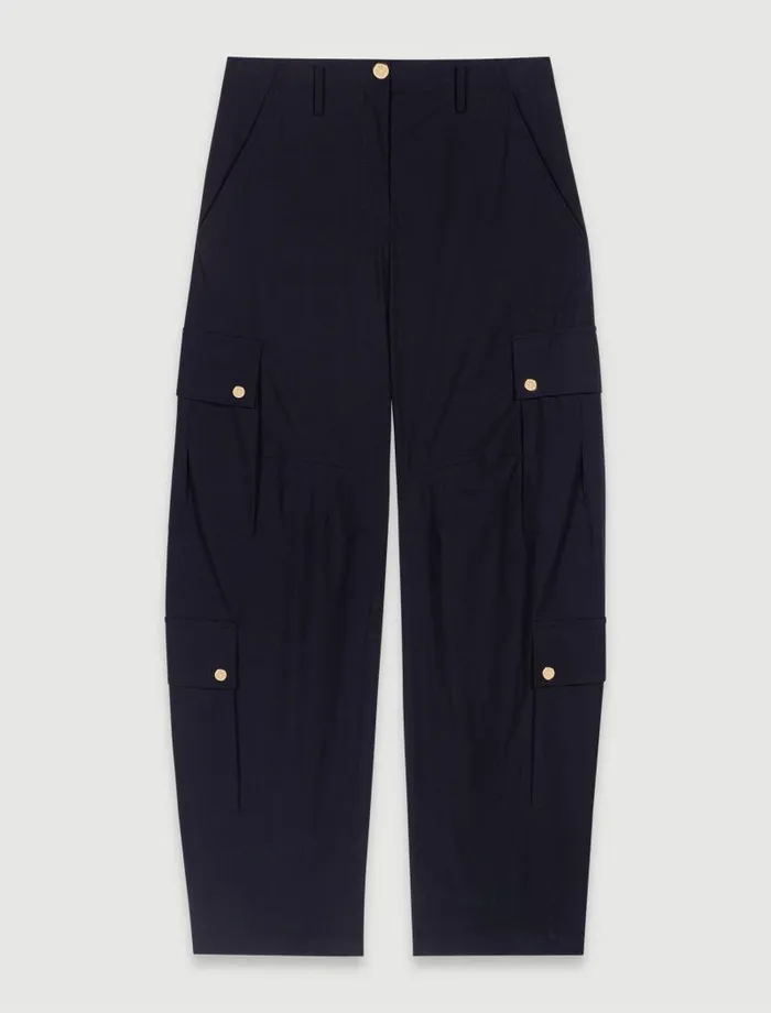 Maje Pants and Jeans Womens Cargo Trousers Navy